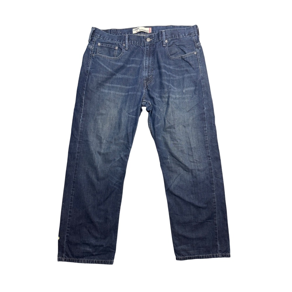 Levis 569 Loose Straight Jeans Mens 38x32 Dark Wash Denim Y2K Blue